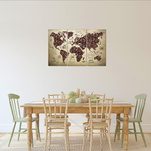 Wandbilder Wohnzimmer XXL Küche Kaffee Moderne Bilder Weltkarte